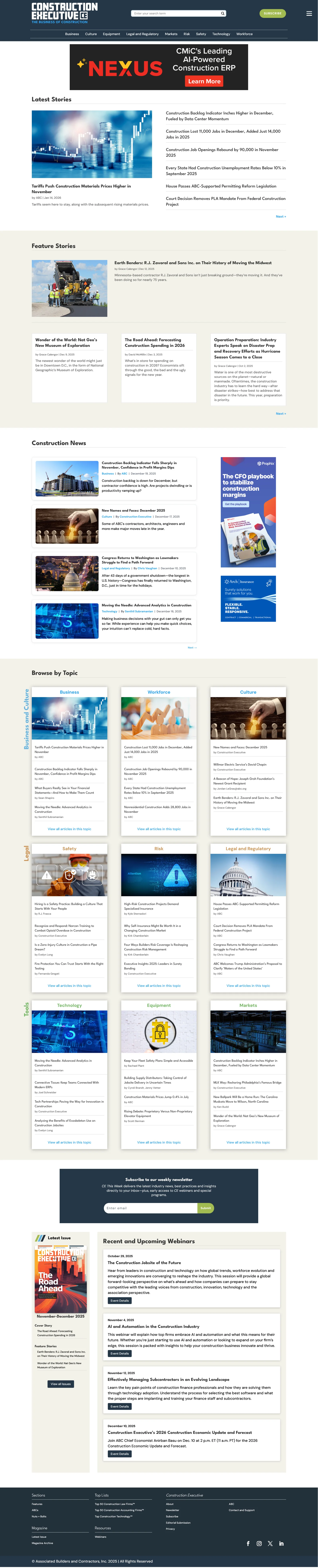 Construction Executive website